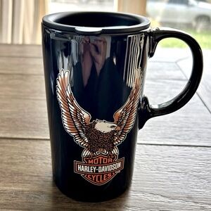 Officially Licensed Harley-Davidson Eagle Tall Boy Mug with Lid EUC